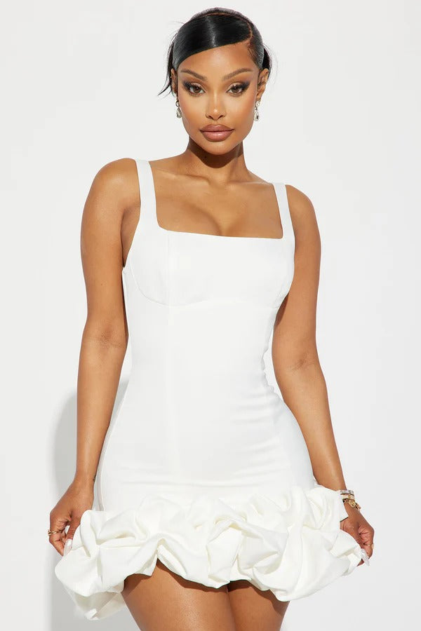 Mini-robe en satin de terre de Sienne